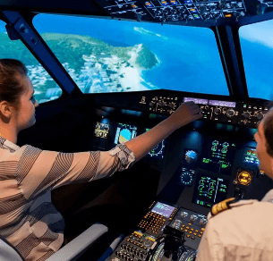 Cockpit du Airbus A320 à Lens